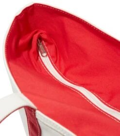 Zip Top Canvas Beach Tote Bag -Roxy Zone 5666774778024 red 3a