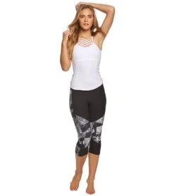 Front Lace Low Back Support Tank Top -Roxy Zone 5668814946472 white 4a