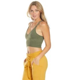 FREE PEOPLE Movement Good Karma Crop Yoga Top -Roxy Zone 5678282440872 army 5a