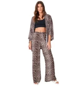 Onzie Freedom Wide Leg Yoga Pants -Roxy Zone 6180419862696 leopard 4a