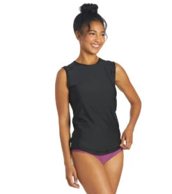 Women's Sleeveless UPF 50+ Rashguard -Roxy Zone 6726456836264 black 4a