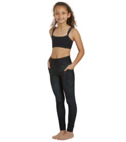 Girl Uphold Tribe High Waisted Leggings With Pockets -Roxy Zone 6763932713128 blacktribal 4a