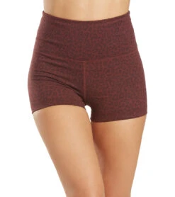 Uphold Cheetah High Waisted Hot Yoga Shorts 1"