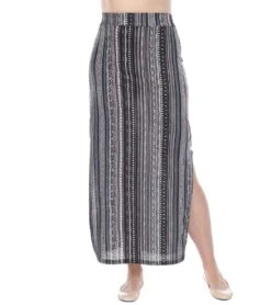 Long Skirt Stretchy Striped Tribal Print