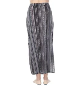 Long Skirt Stretchy Striped Tribal Print -Roxy Zone 6765695860904 blackgray 3a
