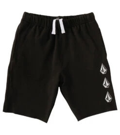 Volcom Boys' Iconic Stone Fleece Short 5 Volcom Boys' Iconic Stone Fleece Short -Roxy Zone 6788963139752 black 3a