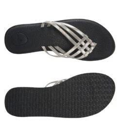 Sanuk Women's Yoga Salty Shimmer Metallic Sandal -Roxy Zone 6790417776808 silver 4a