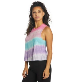 Spiritual Gangster Watercolor Crop Tank -Roxy Zone 6876817424552 watercolorwashtiedye 5a