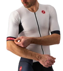 Castelli Men's Free Sanremo 2 Short Sleeve Tri Suit -Roxy Zone 6890876469416 whiteblack 3a