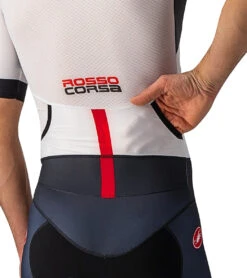 Castelli Men's Free Sanremo 2 Short Sleeve Tri Suit -Roxy Zone 6890876469416 whiteblack 4a