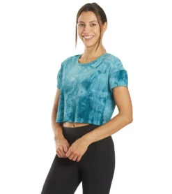 Marika Tie Dye Boxy Crop -Roxy Zone 6948895555752 bluesprucespiraltiedye 5a