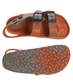 Kid's Tate Slip On Sandal (Toddler, Little Kid) -Roxy Zone 7025678844072 charcoalorange 4a