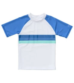 Boys' Shark Stripe SS Rash Top (Toddler, Little Kid, Big Kid)