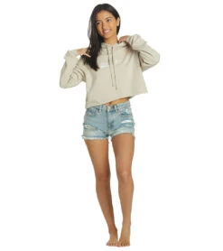 Limited Edition Women’s Hoodie Crop Top -Roxy Zone 7320115183784 heatherdust 4a