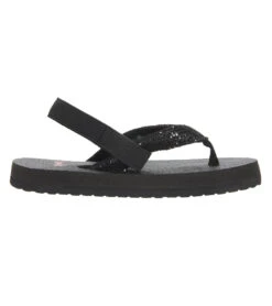 Sanuk Girls' Yoga Glitter Sandal (Little Kid) -Roxy Zone 7345926078632 black 3a