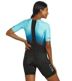 HUUB Women's Commit Long Course Tri Suit -Roxy Zone 7362284683432 tealblack 3a