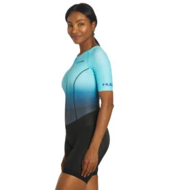 HUUB Women's Commit Long Course Tri Suit -Roxy Zone 7362284683432 tealblack 4a