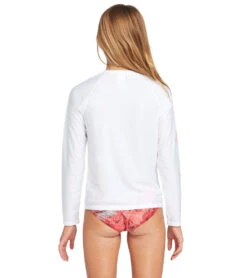 Volcom Girls' Simply Core Long Sleeve Rash Guard (Little Kid, Big Kid) -Roxy Zone 7399735623848 white 3a