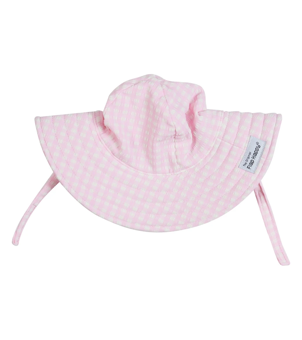 Girls' Pink Gingham Seersucker UPF 50+ Summer Splash Swim Hat 1 Girls' Pink Gingham Seersucker UPF 50+ Summer Splash Swim Hat