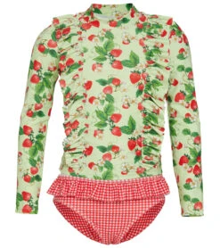 Seafolly Girls' Strawberry Sundae Two Piece Rash Guard Set (Baby, Toddler, Little Kid)