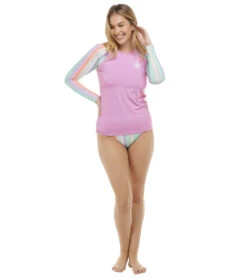 Body Glove Women's Vista Sleek Long Sleeve UPF 50 Rash Guard -Roxy Zone 7435105894568 lilac 4a