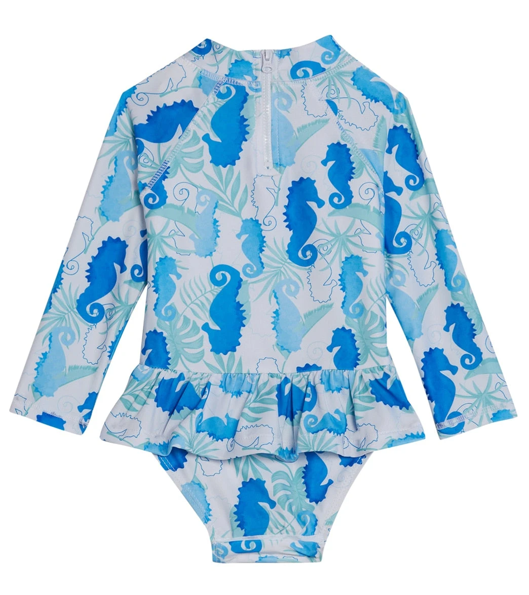 Girls' Seahorse Reef Alissa UPF 50+ Long Sleeve One Piece Swimsuit (Baby) 2 Girls' Seahorse Reef Alissa UPF 50+ Long Sleeve One Piece Swimsuit (Baby) - Image 2