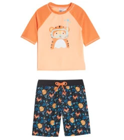 Boys' Jungle Boogie Short Sleeve Rashguard Set With Hat (Baby, Toddler)
