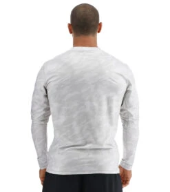 TYR Men's Camohex SunDefense Long Sleeve Vented UPF 50+ Swim Shirt -Roxy Zone 7573289730216 windchime 3a