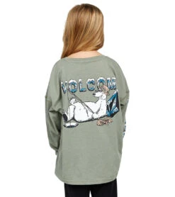Volcom Girls' Werkin Double Long Sleeve Tee (Big Kid) -Roxy Zone 7587365912744 lightarmy 3a