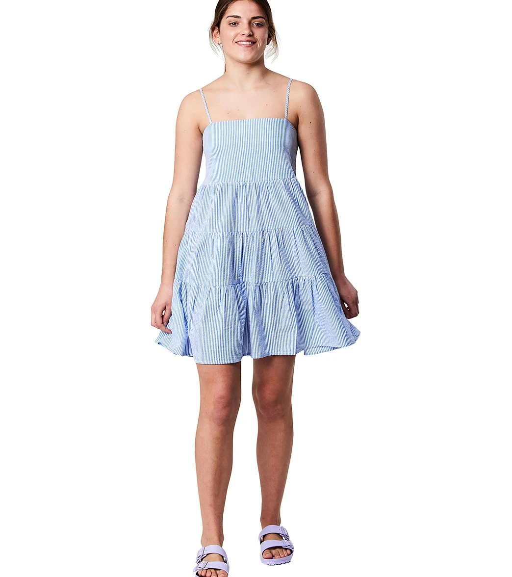 Girls' Cornflower Stripe Beach Dress (Little Kid, Big Kid) 3 Girls' Cornflower Stripe Beach Dress (Little Kid, Big Kid) - Image 3