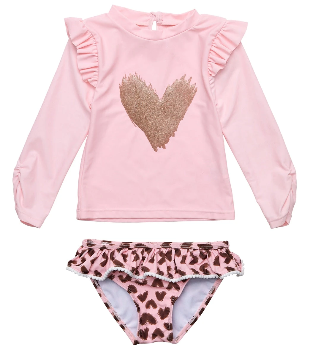 Girls' Wild Love Long Sleeve Rash Guard Set (Baby, Toddler, Little Kid) 1 Girls' Wild Love Long Sleeve Rash Guard Set (Baby, Toddler, Little Kid)