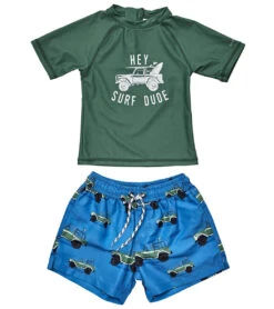 Boys' Surf Safari Short Sleeve Rash Guard Set (Baby)