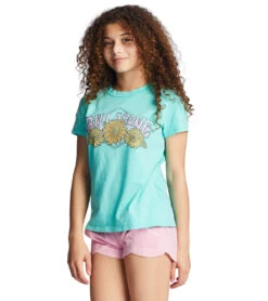 Billabong Girls' Heritage Sunflower Short Sleeve Tee (Little Kid, Big Kid) -Roxy Zone 7641129025704 lightlagoon 3a