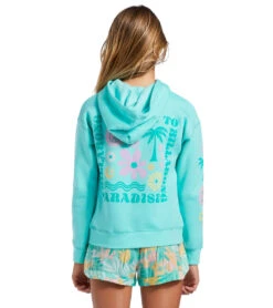 Billabong Girls' Paradise Is Here Pullover Hoodie (Little Kid, Big Kid) -Roxy Zone 7641129320616 lightlagoon 3a