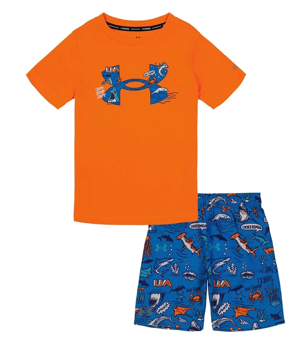 Under Armour Boys' UA Shark Fest Short Sleeve Swim Set (Baby) 1 Under Armour Boys' UA Shark Fest Short Sleeve Swim Set (Baby)