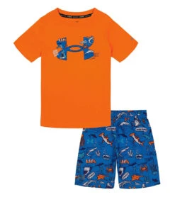Under Armour Boys' UA Shark Fest Short Sleeve Swim Set (Little Kid)