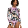 Women's Roxy Active Onesie Back Zip UPF 50 One Piece Swimsuit
